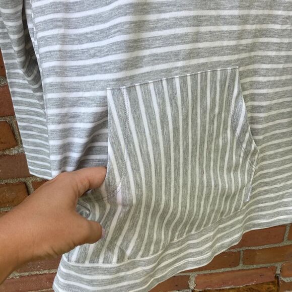 RBX Striped Gray Activewear Hooded Top - Picture 5 of 7